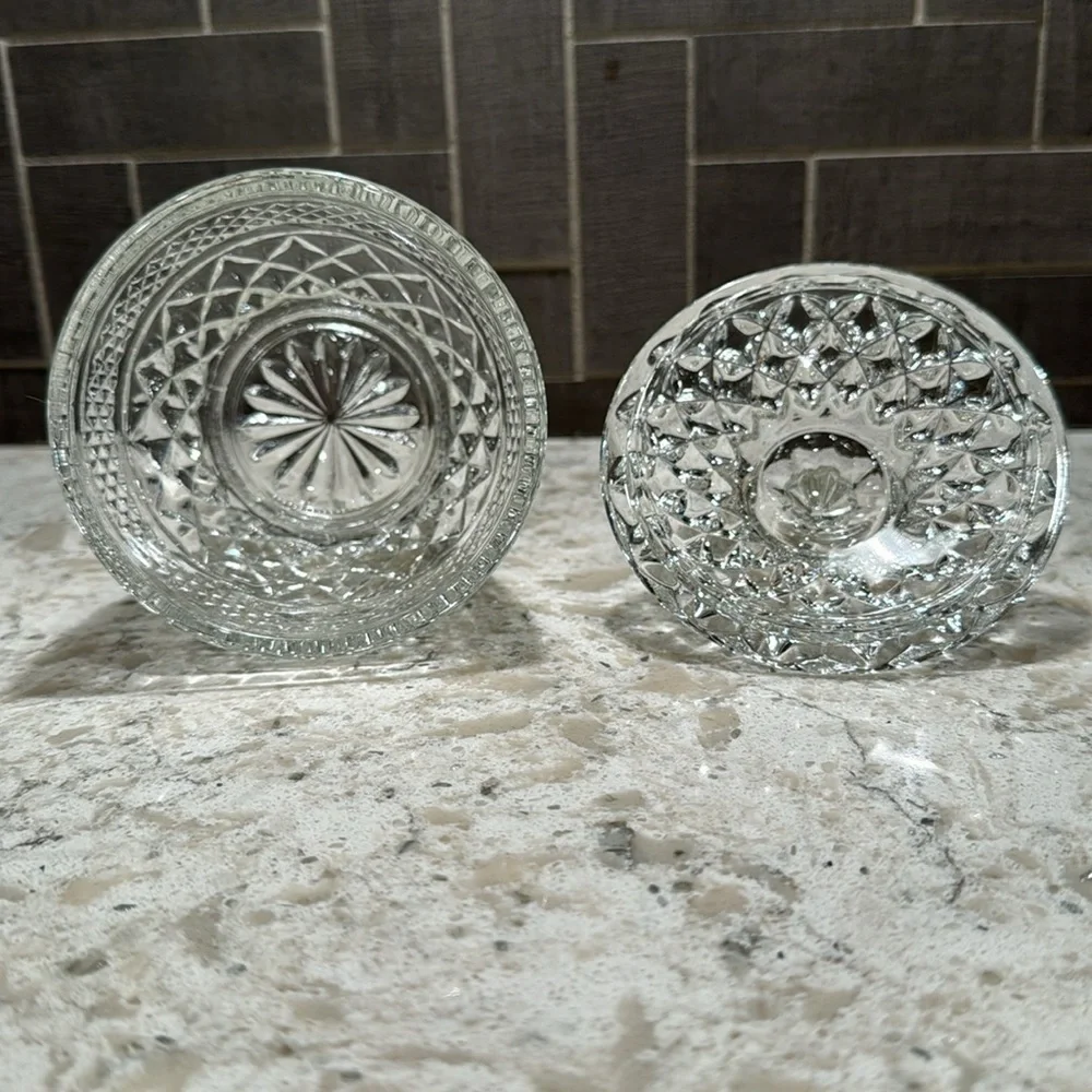VINTAGE 1960’s~BEAUTIFUL COVERED SUGAR BOWL & CREAMER~ WEXFORD CLEAR PATTERN~G11